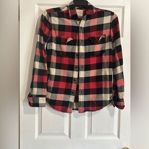 American Eagle Outfitters Red & Black Plaid Flannel Shirt